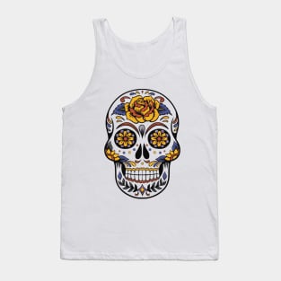 Floral Skull and Bone Tank Top